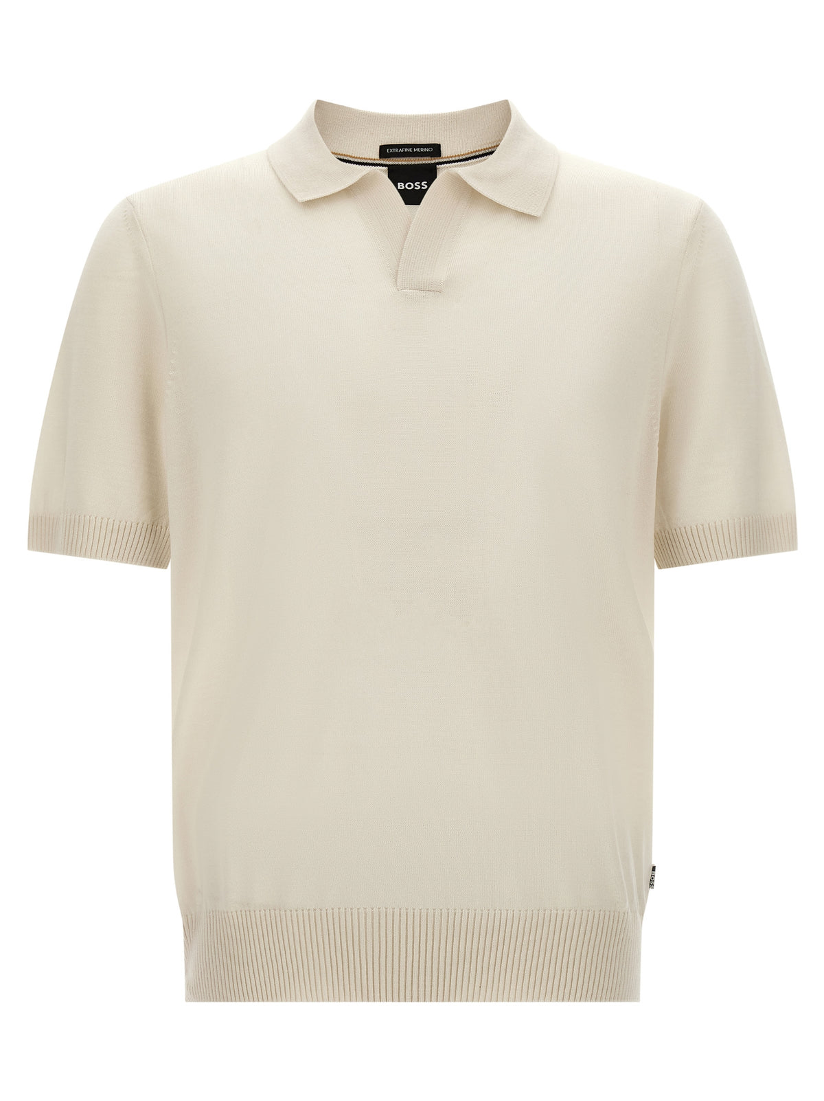 Hugo Boss Polohemd aus weißer Schurwolle
