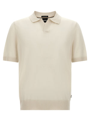 Hugo Boss Polohemd aus weißer Schurwolle