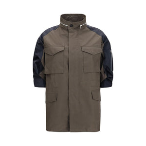 Sacai Zweifarbige Baumwoll-Shell-Jacke