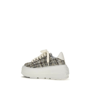 Casadei Multicolor Fabric Platform Sneakers