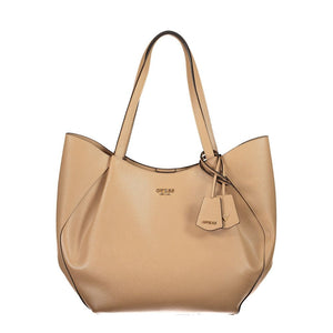 Guess Jeans Beige Polyurethan Damentasche mit Schulterhenkeln