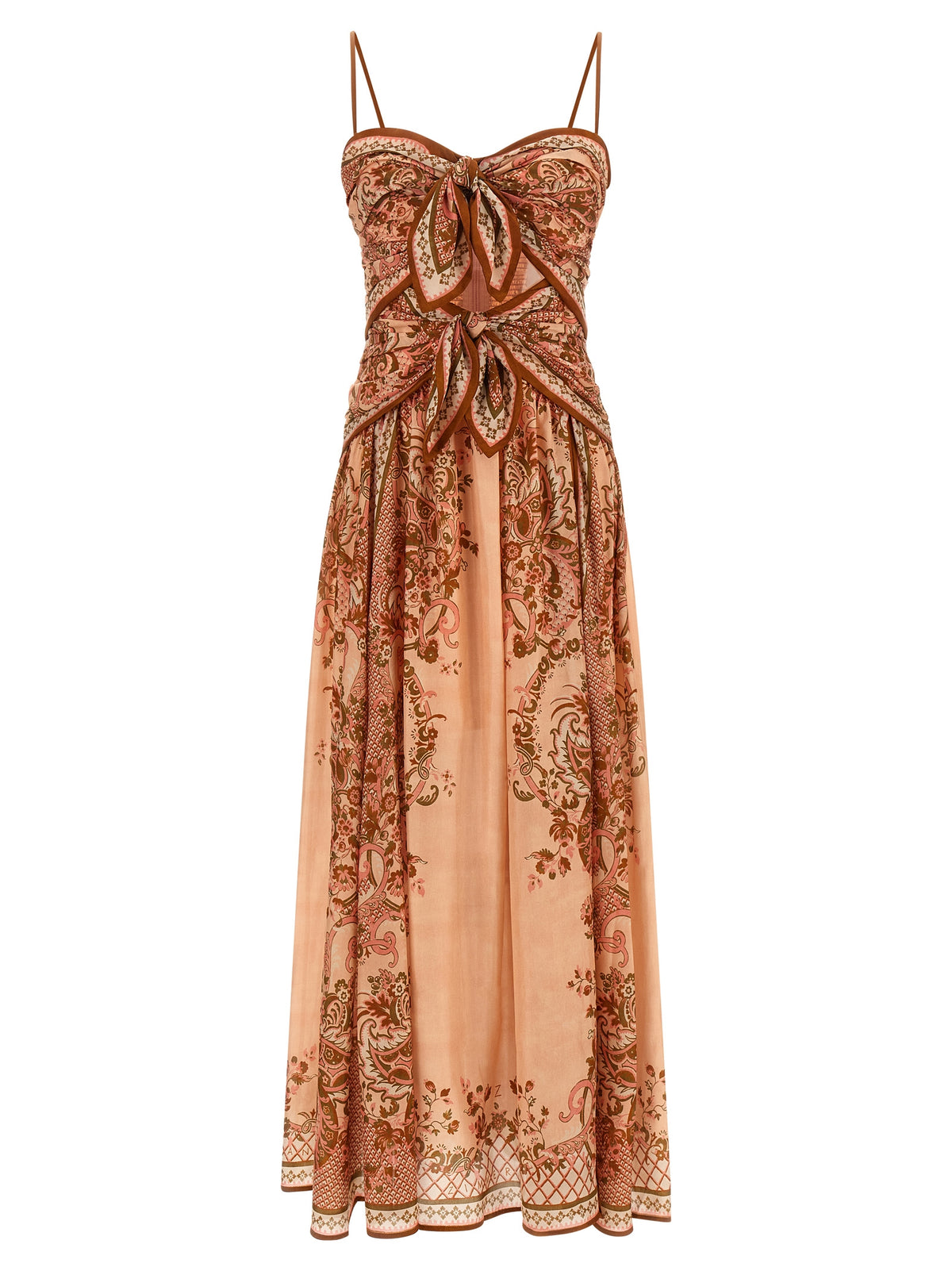 Zimmermann Mehrfarbiges Seiden-Midikleid
