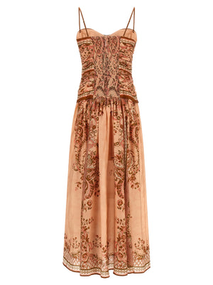 Zimmermann Mehrfarbiges Seiden-Midikleid