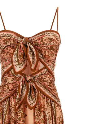 Zimmermann Mehrfarbiges Seiden-Midikleid