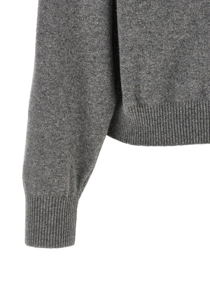 Alberta Ferretti Grauer Cardigan aus reiner Schurwolle