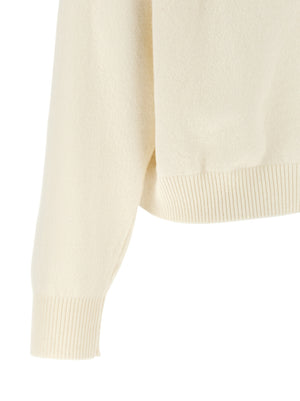 Alberta Ferretti Weiße Strickjacke aus reiner Schurwolle