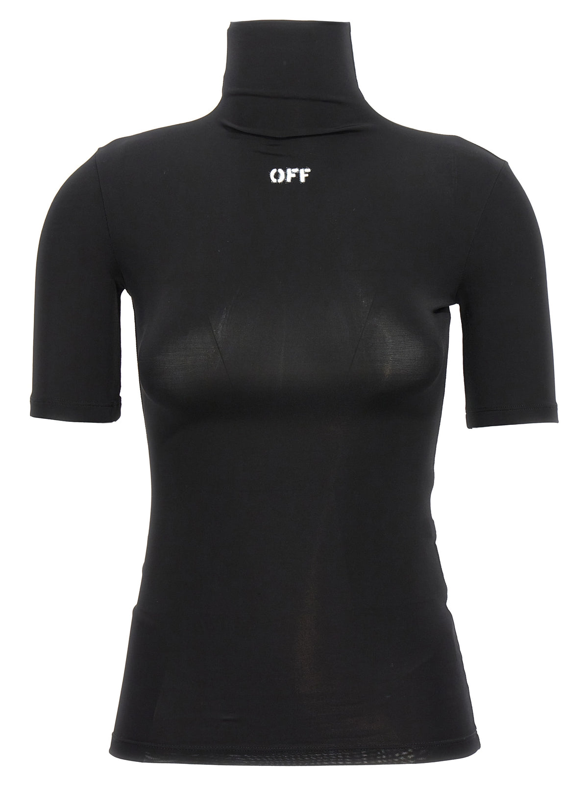 Off-White Schwarzes T-Shirt aus Acetat