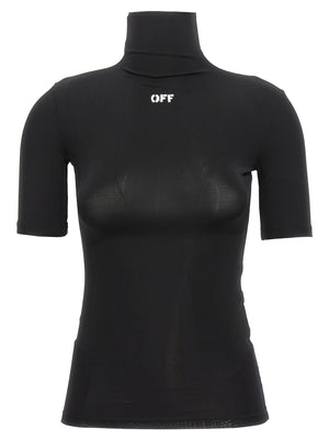 Off-White Schwarzes T-Shirt aus Acetat