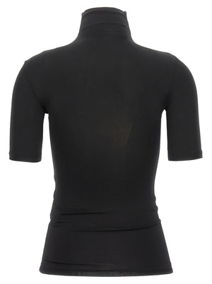 Off-White Schwarzes T-Shirt aus Acetat