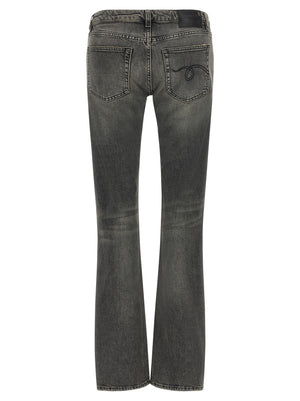 R13 Schwarze Bootcut-Jeans aus Baumwolle