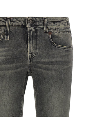 R13 Schwarze Bootcut-Jeans aus Baumwolle