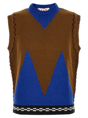 Marni Ärmelloser Pullover aus mehrfarbiger Wolle