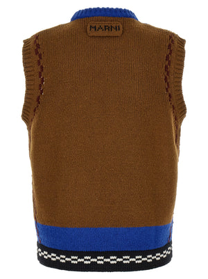 Marni Ärmelloser Pullover aus mehrfarbiger Wolle