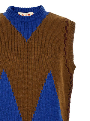 Marni Ärmelloser Pullover aus mehrfarbiger Wolle