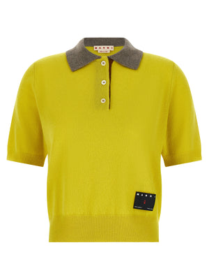 Marni Bicolor Cashmere Polo Shirt