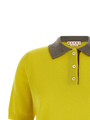 Marni Bicolor Cashmere Polo Shirt