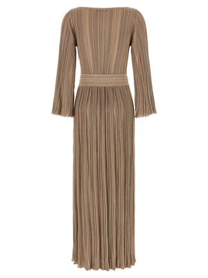 ANTONINO VALENTI Langes Kleid aus Viskose in Gold