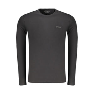 Guess Jeans Schwarzes Baumwoll-T-Shirt für Herren