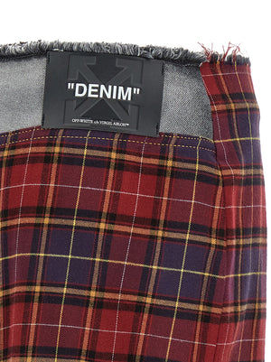 Off-White Multicolor Cotton Midi Skirt