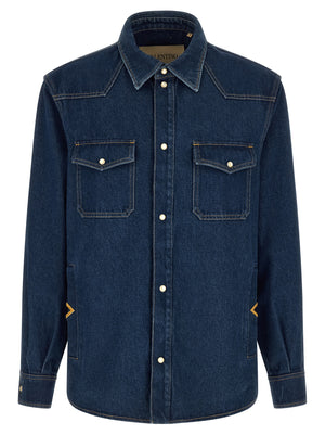 Valentino Garavani Blaue Baumwollbluse