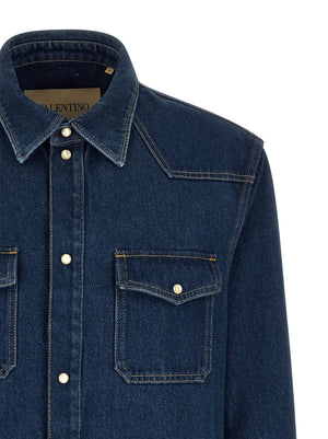 Valentino Garavani Blaue Baumwollbluse