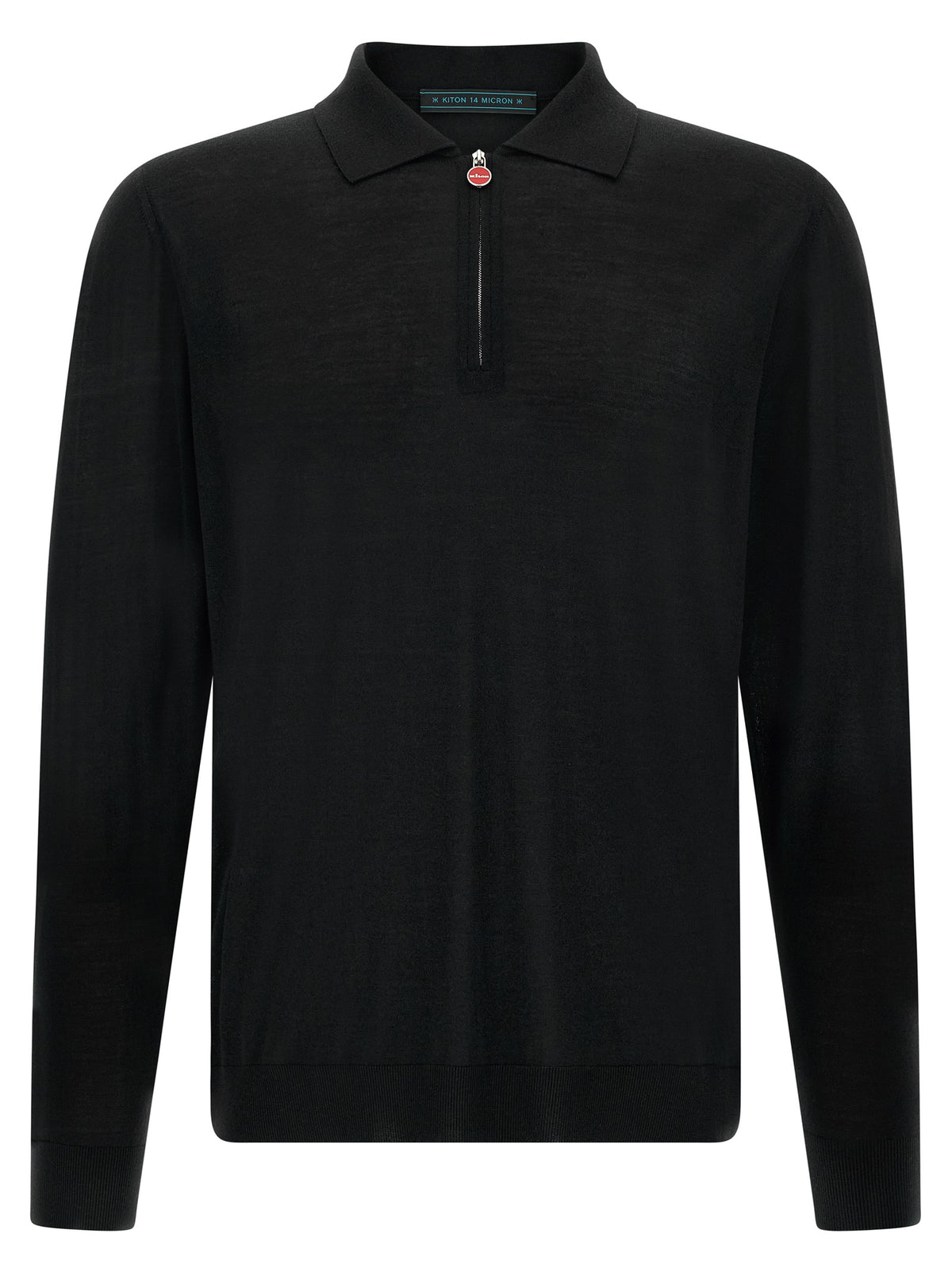 Kiton Schwarzes Woll-Poloshirt