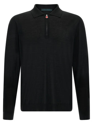 Kiton Schwarzes Woll-Poloshirt