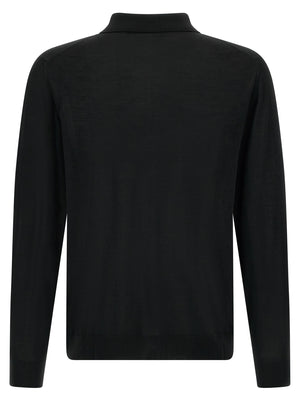 Kiton Schwarzes Woll-Poloshirt