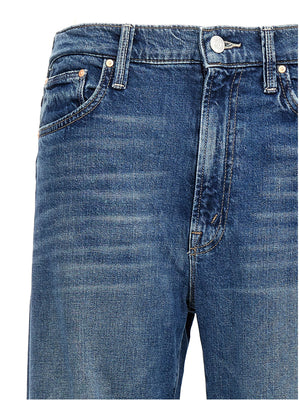 Mother Denim Blaue Jeans aus Baumwolle im geraden Schnitt