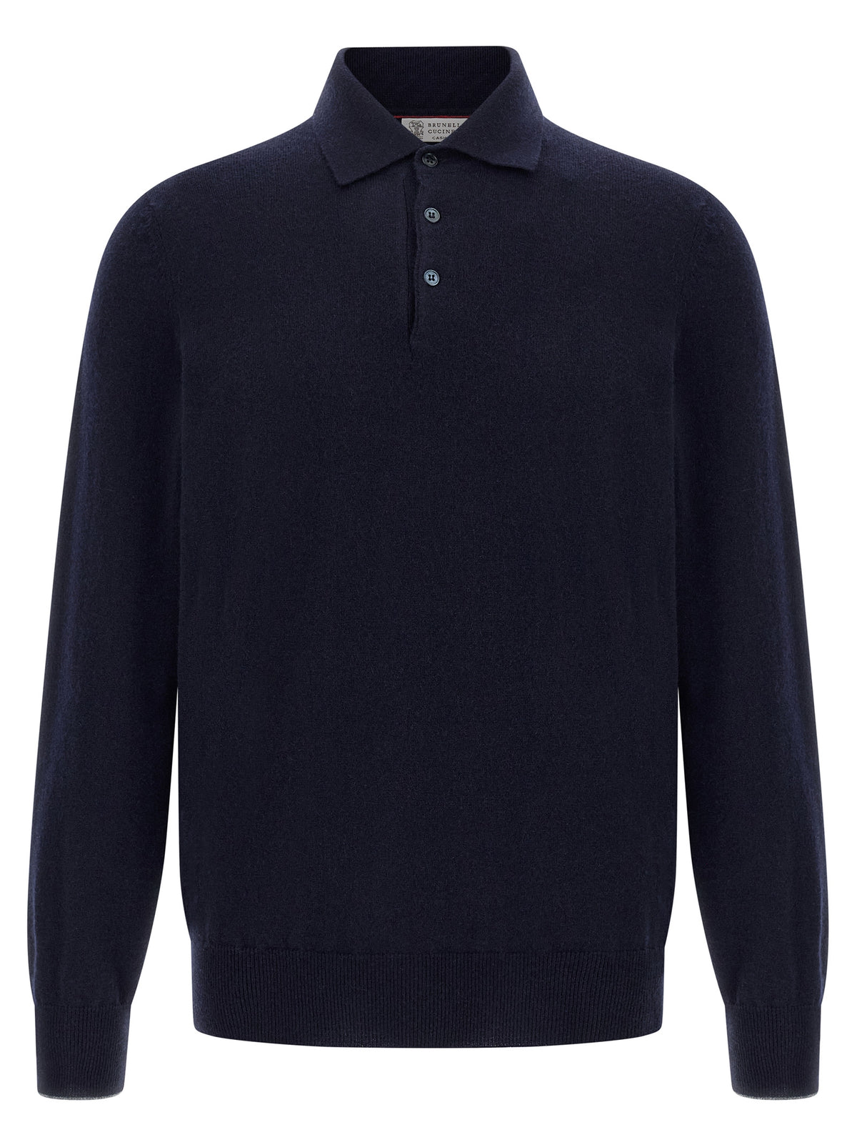 Brunello Cucinelli Blaues Kaschmir-Poloshirt
