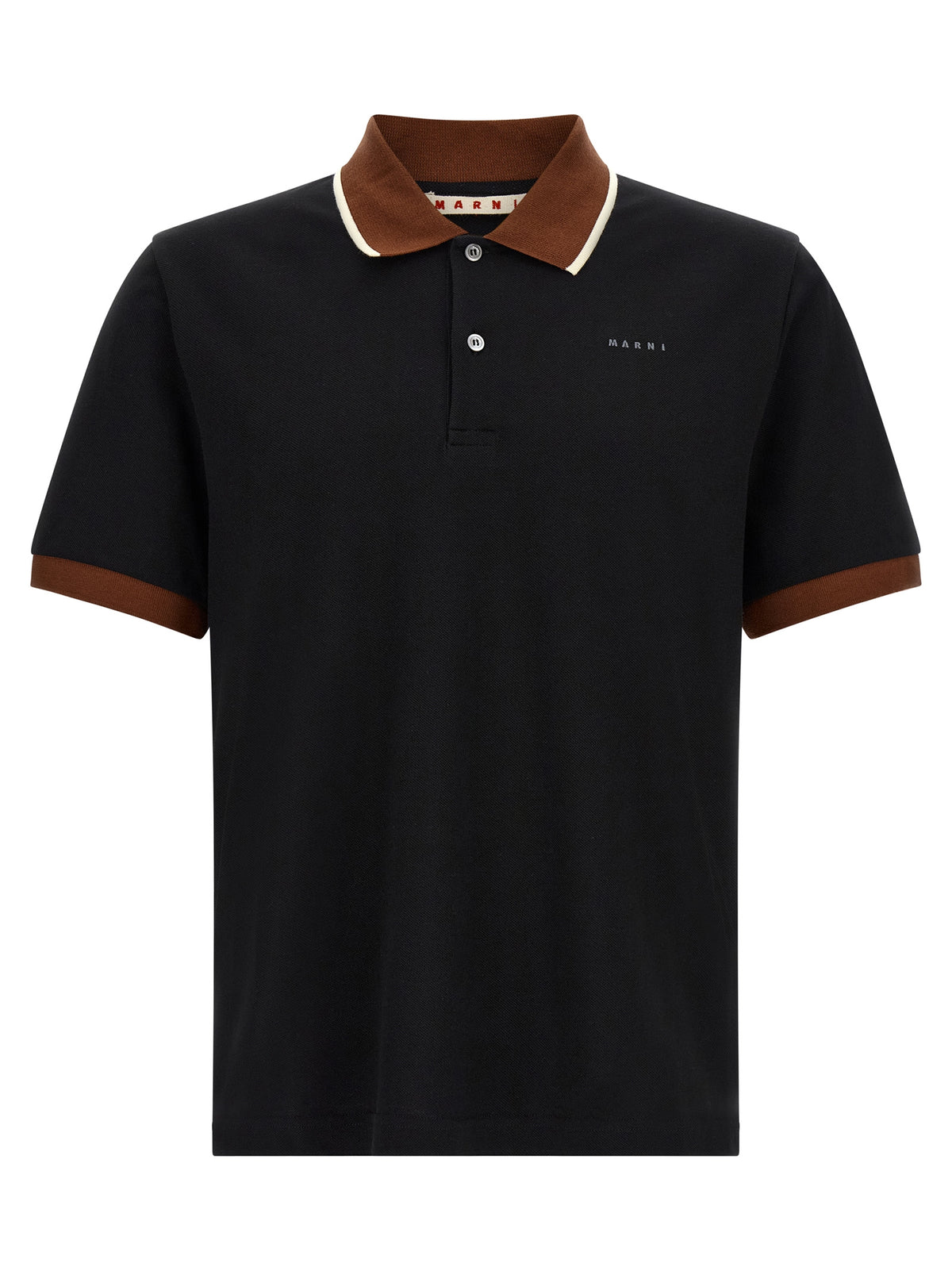 Marni Schwarzes Baumwoll-Poloshirt