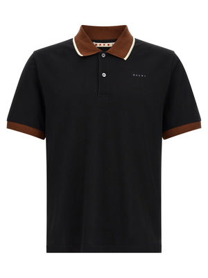 Marni Schwarzes Baumwoll-Poloshirt