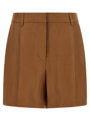 Brunello Cucinelli Braune Leinen-Bermudashorts