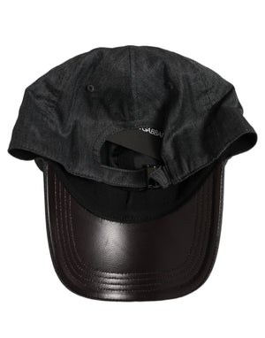 Dolce & Gabbana Herren Baseball Cap in Dunkelgrau mit Fischgrätmuster