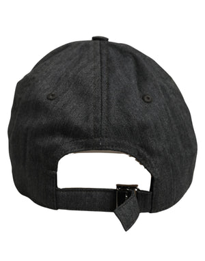 Dolce & Gabbana Herren Baseball Cap in Dunkelgrau mit Fischgrätmuster