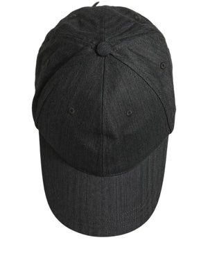 Dolce & Gabbana Herren Baseball Cap in Dunkelgrau mit Fischgrätmuster
