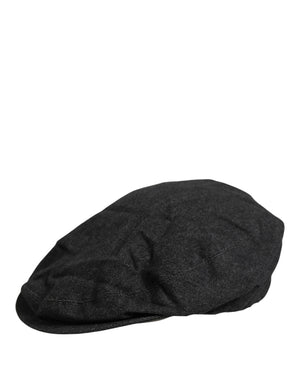 Dolce & Gabbana Herren Schwarze Baumwoll Flat Cap Schirmmütze