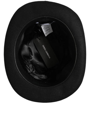 Dolce & Gabbana Herren Hut aus schwarzem Kaninchenfell Filz, Modell Bowler