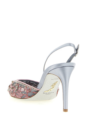 RENE CAOVILLA Mehrfarbige High Heel Pumps aus Glas