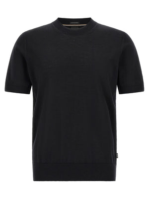 Black Virgin Wool T-Shirt
