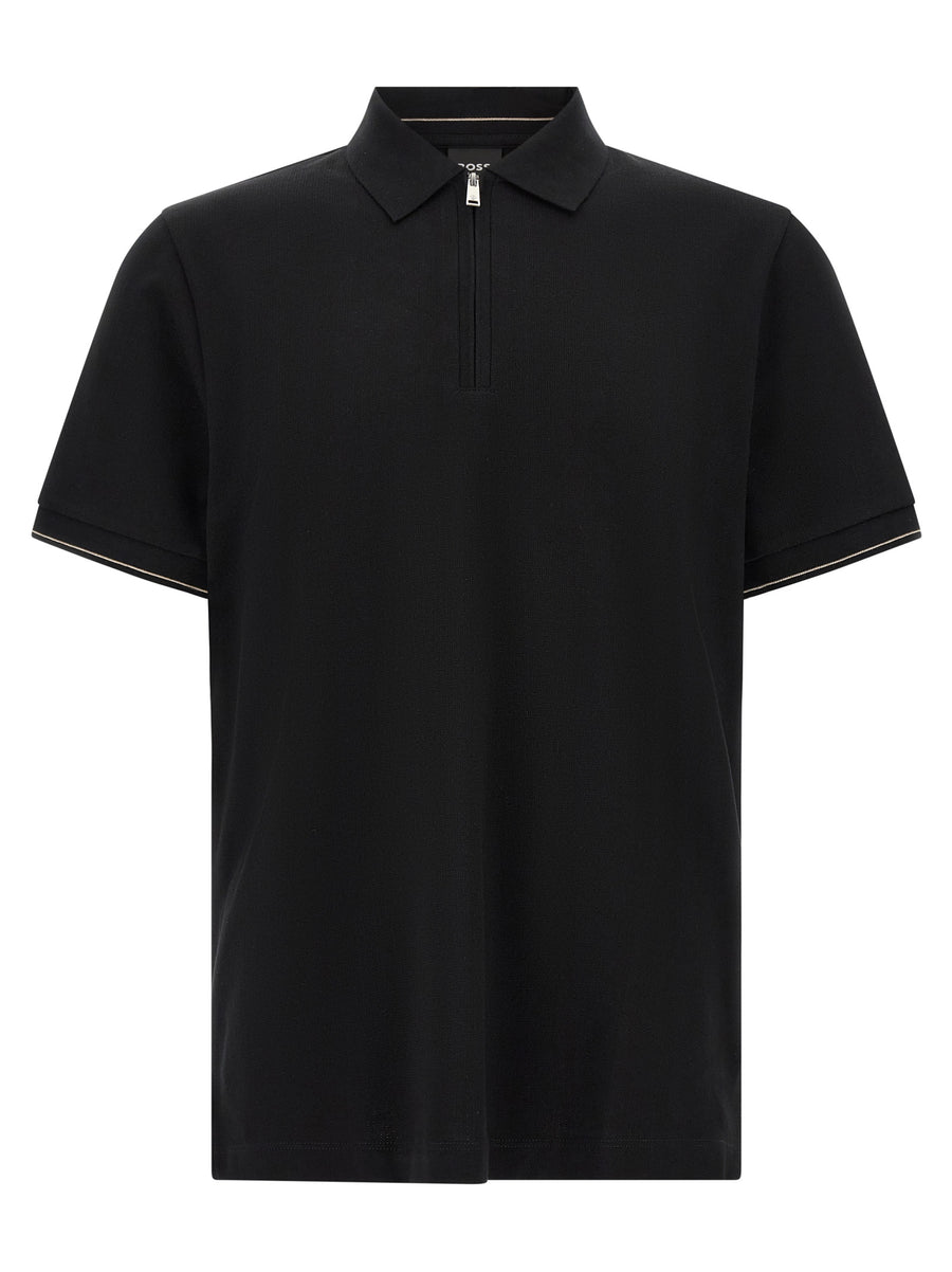Black Cotton Polo Shirt
