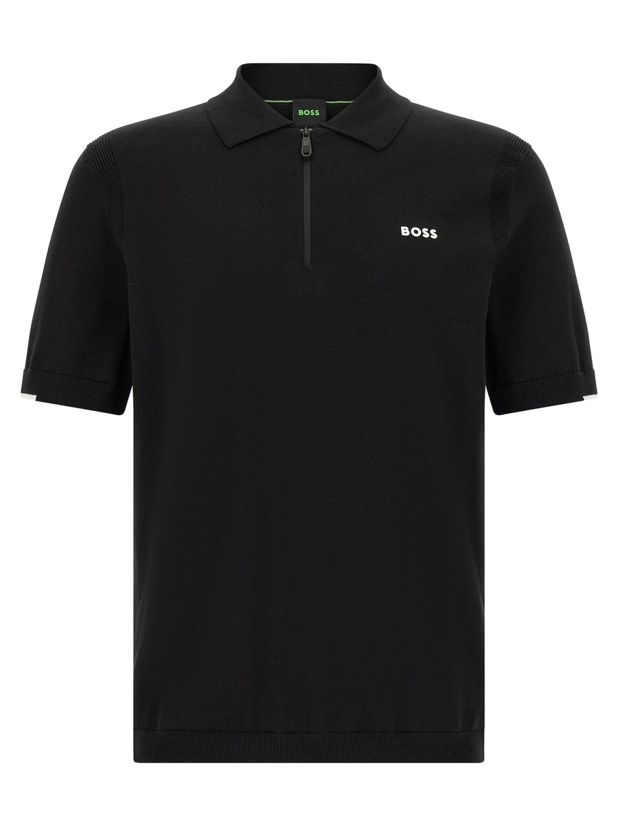 Black Cotton Polo Shirt