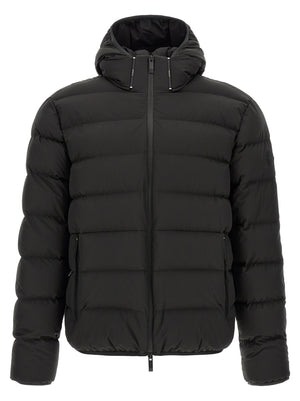 Black Polyester Full-Length Jacket
