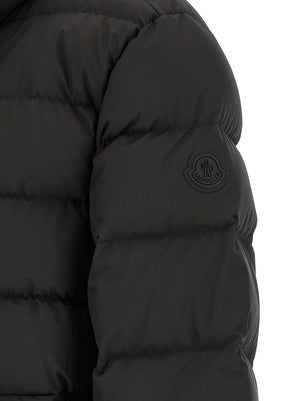 Black Polyester Full-Length Jacket
