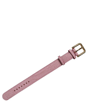 Dolce & Gabbana Armband aus rosafarbenem Leder mit Prägung und goldener Schnalle