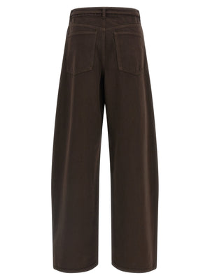 Twinset Braune Baumwoll-Jeans mit hoher Taille