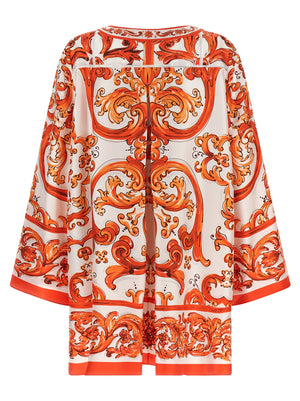 Dolce & Gabbana Orange Seiden-Minikleid