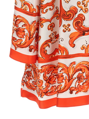 Dolce & Gabbana Orange Seiden-Minikleid
