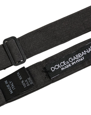 Dolce & Gabbana Herren Schwarze 100% Baumwolle Verstellbare Hals Papillon Fliege