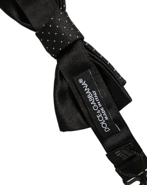 Dolce & Gabbana Herren Schwarze DG Pünktchen Fliege Verstellbar